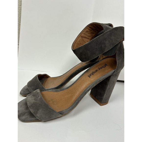 Jeffrey Campbell Holvey Women's 7.5 Sandals Gray Block Heel Ankle Strap Open Toe - Picture 7 of 13